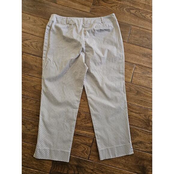 TALBOT'S Brown Beige ARGYLE Diamond CROPPED Dress Pants STRETCH Women's 14P EUC - Picture 8 of 11